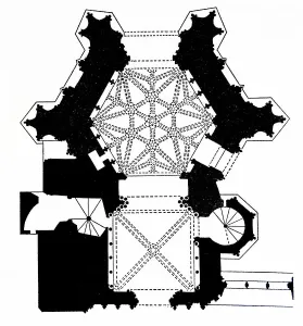 English Cathedrals And Churches Prints: Bristol Cathedral floor plan