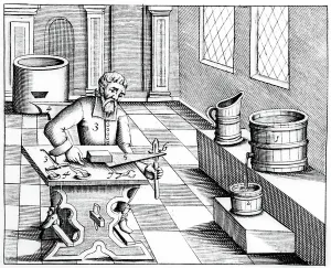 Copperplate Engraving Art History Prints: Checking the quality of Saltpetre (Nitre)