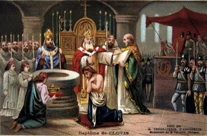 Chromolithograph Art History Prints: Clovis (c466-511) first King of the Franks