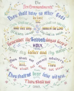 Religious Text Illustrations Prints: The Ten Commandments, 1889