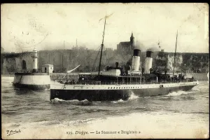 Dieppe Ferry in Motion, 1907 Print