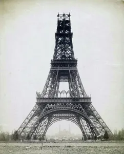 Parisian Landmark Photography Prints: The Eiffel Tower under construction, 1888