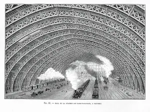 Emergency in Space Capsule Print, 1865 Engraving