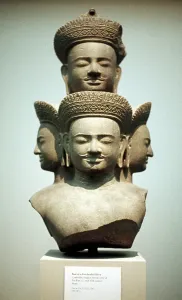 Hinduism Religious Iconography Prints: Five-headed bust of Shiva, third divinity of Hindu trinity (trimurti)