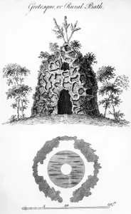 Grotesque or Rural Bath Print, 1762 Engraving