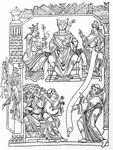 12th Century Print of St Benedict