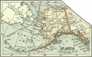 Cartographic Illustrations Prints: Map of Alaska, c.1900 (engraving)