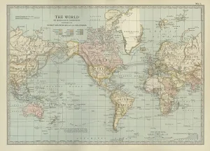Physical Geography Illustration Prints: Map of the colonial powers, 1902, c.1900 (engraving)