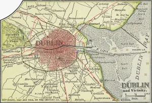 Navigational Equipment Illustrations Prints: Map of Dublin, c.1900 (engraving)