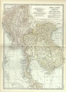Print of Eastern India Map, c.1900 Engraving