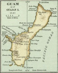 Physical Geography Maps Prints: Map of Guam, c.1900 (engraving)