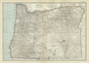 Vintage Cartography Prints: Map of Oregon, c.1900 (engraving)