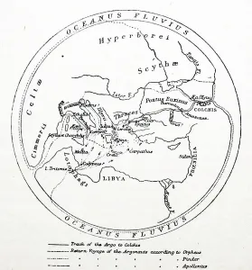 Ancient Cartography Prints: A map on the voyage of the Argonauts