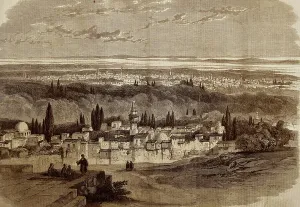 Middle East Landscape Prints: Middle eastern town, 1860