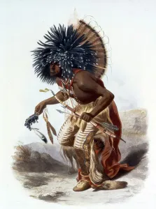 Historical Native American Images Prints: Moennitarri warrior, 1900