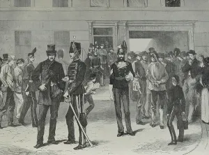 Great Britain Military Prints: Recruiting at Westminster, 1870