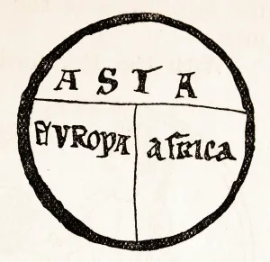 Ancient World Maps Prints: A T-map, tenth century