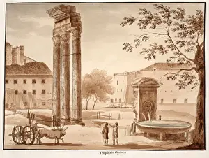The Temple of Castor, 1833 (etching with brown wash) The Temple of Castor, 1833 (etching with brown wash)