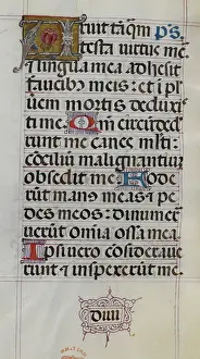 Text and Coloured Initials, British Library Print