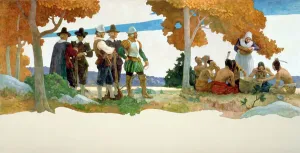 Thanksgiving with Indians, 1940 (oil on canvas) Thanksgiving with Indians, 1940 (oil on canvas)