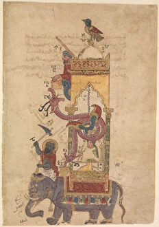 Al Jazari Collection: 'The Elephant Clock'from a Book of the Knowledge of Ingenious Mechanical