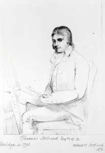 Thomas Stothard Esq. RA, engraved by Robert J. Stothard, 1876 (engraving) (b/w photo) Thomas Stothard Esq. RA, engraved by Robert J. Stothard, 1876 (engraving) (b/w photo)