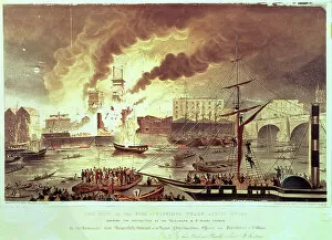 Émile-Allain Séguy Collection: Toppings Wharf Fire, 1843 (litho)