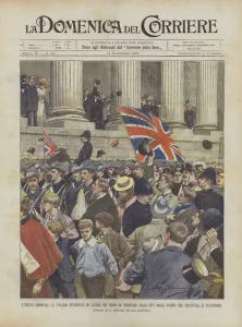 The Triumphal Arrival At The Municipal Palace In London Of The City Volunteer Corps From The War... (colour litho) The Triumphal Arrival At The Municipal Palace In London Of The City Volunteer Corps From The War... (colour litho)