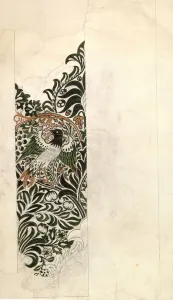 Artists/daniel gardner/unfinished bird vine wood block design wallpaper Artists/daniel gardner/unfinished bird vine wood block design wallpaper