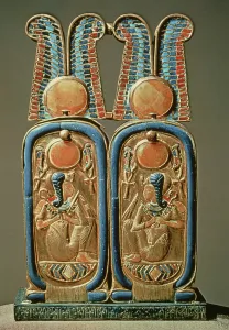 Unguent box in the form of a double royal cartouche, from the tomb of Tutankhamun (c Unguent box in the form of a double royal cartouche, from the tomb of Tutankhamun (c