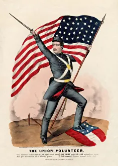 The Union Volunteer, pub. by Currier & Ives, 1861 (colour litho) The Union Volunteer, pub. by Currier & Ives, 1861 (colour litho)