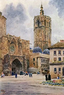 Valencia, Door of the Cathedral (colour litho) Valencia, Door of the Cathedral (colour litho)