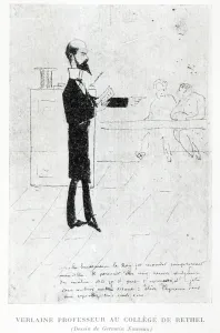 Verlaine teaching at the Institution Notre-Dame in Rethel, 1877-79 (pen, ink & crayon) Verlaine teaching at the Institution Notre-Dame in Rethel, 1877-79 (pen, ink & crayon)