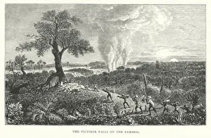The Victoria Falls on the Zambezi, Africa (engraving) The Victoria Falls on the Zambezi, Africa (engraving)