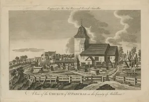 A view of the Church of St Pancras (engraving) A view of the Church of St Pancras (engraving)