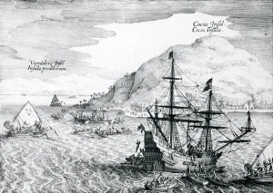 View of Cocos Island and Verraders Island, 1655 (engraving) View of Cocos Island and Verraders Island, 1655 (engraving)