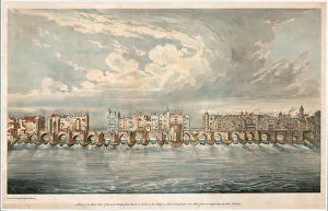View of East Side of Old London Bridge in the reign of Queen Elizabeth I View of East Side of Old London Bridge in the reign of Queen Elizabeth I