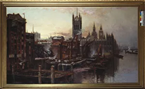 A View of the Houses of Parliament from the River Thames, London (oil on canvas) A View of the Houses of Parliament from the River Thames, London (oil on canvas)