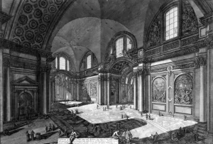 View of the interior of Santa Maria degli Angeli e dei Martiri, from the 'Views View of the interior of Santa Maria degli Angeli e dei Martiri, from the 'Views