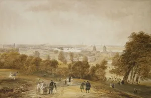 A View of London from Greenwich, (pencil and watercolour) A View of London from Greenwich, (pencil and watercolour)