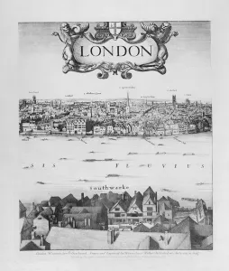 View of London, published 1647 (engraving) (facsimile copy) (detail) View of London, published 1647 (engraving) (facsimile copy) (detail)