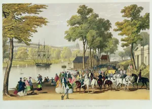View from the North Bank of the Serpentine, 1851 (litho) View from the North Bank of the Serpentine, 1851 (litho)