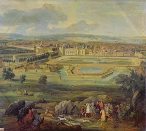 View of the Palace of Fontainebleau from the Parterre of the Tiber, 1722 (oil on canvas) View of the Palace of Fontainebleau from the Parterre of the Tiber, 1722 (oil on canvas)