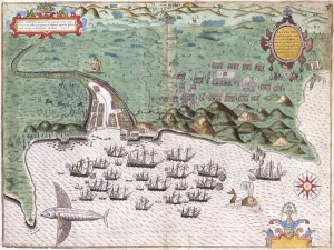 View-Plan of Santiago, Cape Verde Islands, Showing Sir Francis Drake' View-Plan of Santiago, Cape Verde Islands, Showing Sir Francis Drake'