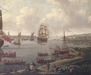 View of the Thames, 1761 (oil on canvas) (detail of 18935) View of the Thames, 1761 (oil on canvas) (detail of 18935)