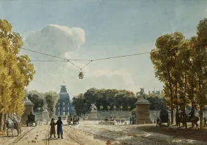 A View of the Tuileries from the Champs-Elysees, (black chalk, pen and brown ink A View of the Tuileries from the Champs-Elysees, (black chalk, pen and brown ink
