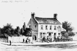 View of the Yorkshire Stingo Public House in Paddington, 1860-1859 (drawing) View of the Yorkshire Stingo Public House in Paddington, 1860-1859 (drawing)