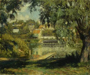 Village on the Banks of the River; Village au Bord de la Riviere, c.1900 (oil on canvas) Village on the Banks of the River; Village au Bord de la Riviere, c.1900 (oil on canvas)