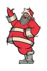 Vintage Jolly Santa Claus, 1950s (screen print) Vintage Jolly Santa Claus, 1950s (screen print)