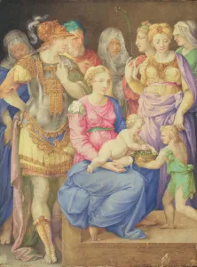 The Virgin and Child, St. John the Baptist and seven individuals, c.1553 (vellum) The Virgin and Child, St. John the Baptist and seven individuals, c.1553 (vellum)